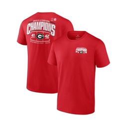 Mens Red Georgia Bulldogs College Football Playoff 2022 Peach Bowl Champions Score T-shirt