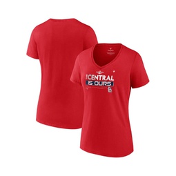 Womens Red St. Louis Cardinals 2022 NL Central Division Champions Locker Room V-Neck T-shirt