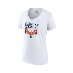 Womens White Houston Astros 2022 American League Champions Locker Room Short Sleeve V-Neck T-shirt