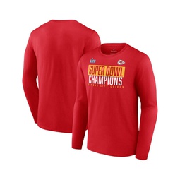 Mens Red Kansas City Chiefs Super Bowl LVII Champions Big and Tall Foam Finger Long Sleeve T-shirt