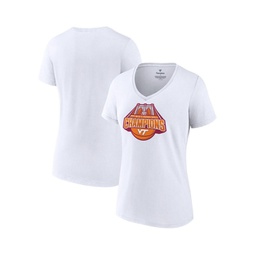 Womens White Virginia Tech Hokies 2022 ACC Mens Basketball Conference Tournament Champions V-Neck T-shirt