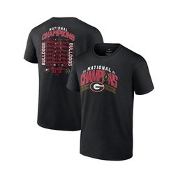 Mens Black Georgia Bulldogs College Football Playoff 2021 National Champions Schedule T-shirt