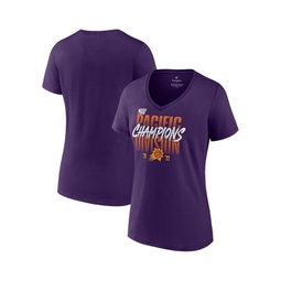 Womens Purple Phoenix Suns 2022 Pacific Division Champions Locker Room V-Neck T-shirt