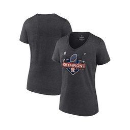 Womens Heather Charcoal Houston Astros 2022 World Series Champions Locker Room Plus Size V-Neck T-shirt
