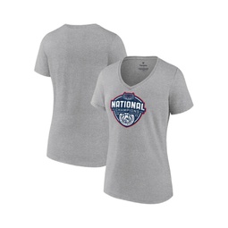 Womens Gray UConn Huskies 2023 NCAA Mens Basketball National Champions Logo V-Neck T-shirt
