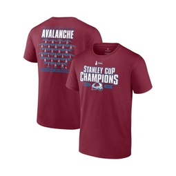 Mens Burgundy Colorado Avalanche 2022 Stanley Cup Champions Big and Tall Roster T-shirt