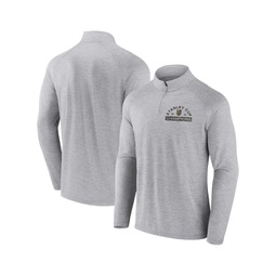 Mens Heather Gray Vegas Golden Knights 2023 Stanley Cup Champions Striated Quarter-Zip Pullover Top