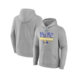 Mens Heathered Gray Los Angeles Rams Super Bowl LVI Champions Locker Room Trophy Collection Fitted Pullover Hoodie