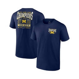 Mens Navy Michigan Wolverines College Football Playoff 2024 Rose Bowl Champions Score T-shirt