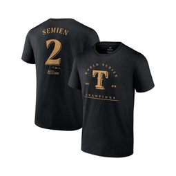 Mens Marcus Semien Black Texas Rangers 2023 World Series Champions Name and Number T-shirt