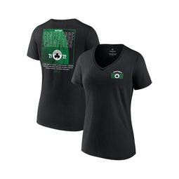 Womens Black Boston Celtics 2022 Eastern Conference Champions Balanced Attack Roster V-Neck T-shirt