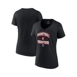 Womens Black Stanford Cardinal 2022 PAC-12 Womens Basketball Conference Tournament Champions V-Neck T-shirt