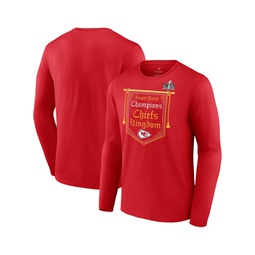 Mens Red Kansas City Chiefs Super Bowl LVIII Champions Hometown On Top Long Sleeve T-shirt
