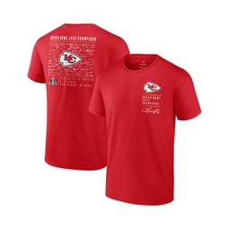 Mens Red Kansas City Chiefs Super Bowl LVIII Champions Autograph Signing T-shirt