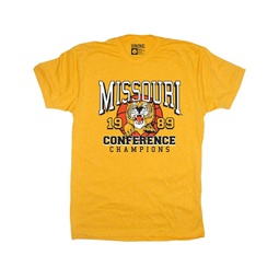 Mens Gold Missouri Tigers 1989 Big 8 Basketball Conference Champions T-shirt