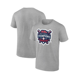 Mens Heathered Gray Ole Miss Rebels 2022 NCAA Mens Baseball College World Series Champions Official Logo T-shirt