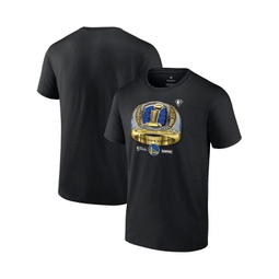 Mens Black Golden State Warriors 2022 NBA Finals Champions Bling Ring T-shirt