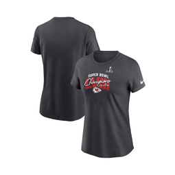 Womens Nike Anthracite Kansas City Chiefs Super Bowl LVIII Champions Iconic Essential T-shirt