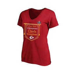 Womens Red Kansas City Chiefs Super Bowl LVIII Champions Plus Size On Top V-Neck T-shirt