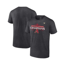 Mens Heather Charcoal Arizona Diamondbacks 2023 National League Champions Locker Room Big and Tall T-shirt