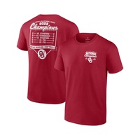 Mens and Womens Crimson Oklahoma Sooners 2023 NCAA Softball Womens College World Series Champions Schedule T-shirt