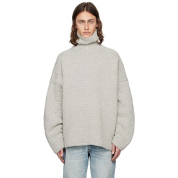 Gray Jacquard Sweater 241782M205002