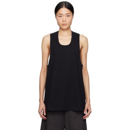 Black Scoop Neck Tank Top 241782M214002