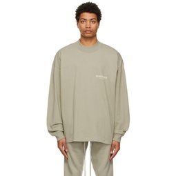 Green Cotton Jersey Long Sleeve T-Shirt 221161M213006