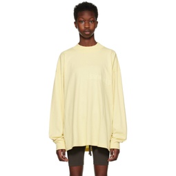 Yellow Flocked Long Sleeve T-Shirt 222161F110021