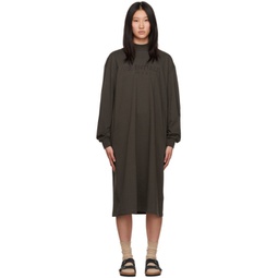 Gray Long Sleeve Midi Dress 222161F052008