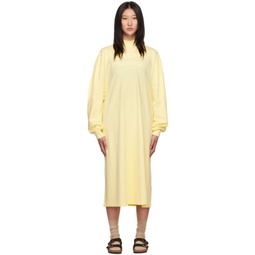 Yellow Long Sleeve Midi Dress 222161F052009