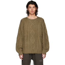 Brown Raglan Sweater 222161M201003