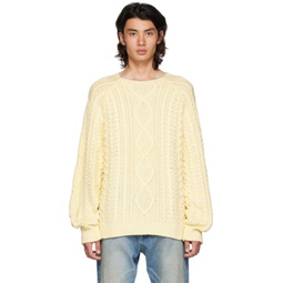 Yellow Raglan Sweater 222161M201005