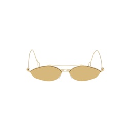 Gold Baguette Sunglasses 241693F005003
