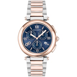 Salvatore Womens Swiss Chronograph Legacy Two-Tone Stainless Steel Bracelet Watch 40mm