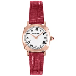 Salvatore Womens Swiss Red Leather Strap Watch 23mm