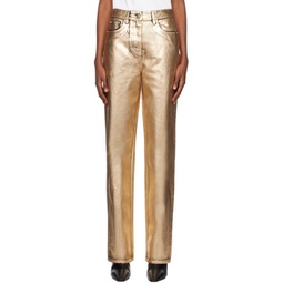 Gold Coated Jeans 241270F069003