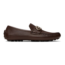 Brown Gancini Ornament Loafers 241270M231036