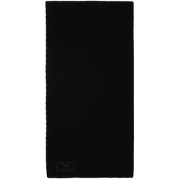 Black Embroidered Scarf 232270M150010
