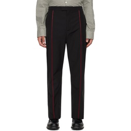Black Piping Trousers 232270M190000
