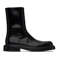 Black Leather Chelsea Boots 232270M225012