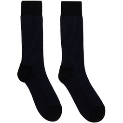 Black & Navy Medium Gancini Socks 241270M220001