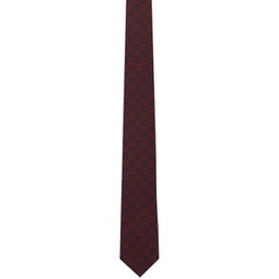 Burgundy Gancini Silk Jacquard Tie 241270M158011