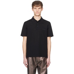 Black Embroidered Polo 241270M212005