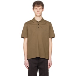 Brown Embroidered Polo 241270M212003