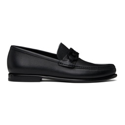 Black Gancini Ornament Loafers 241270M231003