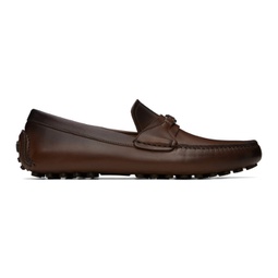 Brown Gancini Ornament Driver Loafers 241270M231040