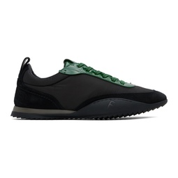 Black & Green Patent Leather Trim Sneakers 241270M237037