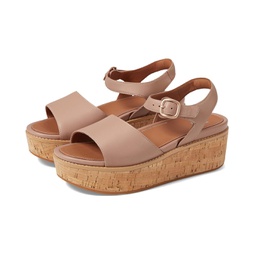 Womens FitFlop Eloise Cork-Wrap Leather Back-Strap Wedge Sandals