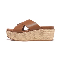FitFlop Eloise Espadrille Leather Wedge Cross Slides